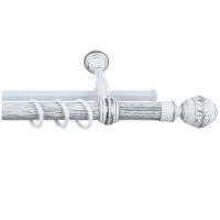 Карниз  Венеция  с U-шиной с открытым кронштей. Белое серебро 160 см