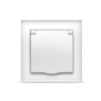 Розетка  1-м. СП "БРИЛЛИАНТ" 16А с/з с крышкой бел.