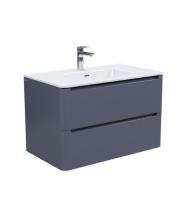 Тумба подвесная EDIFICE 80см,темно-серая, EDI80D0i95K с умывальником, IDDIS