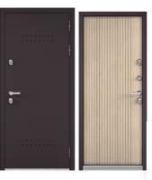 Дверь входная метал.  МАСТИНО  TERMO STANDART  MP 960 2050 R (Букл шок R5 ПВХ Яс ривье крем10Т-161)