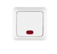 Выключатель 1-кл. ОП с подсветкой, белый 10А, 250В TANGO