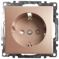 Розетка 1-м. СП STEKKER Катрин мех. 250В 16А с/з с защитной шторкой шампань GLS16-7110-02
