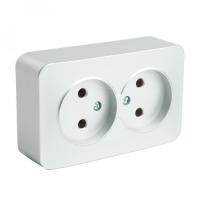 Розетка 2-м. ОП STEKKER София б з 250В, 10А, IP20, серебро, MST10-12-03