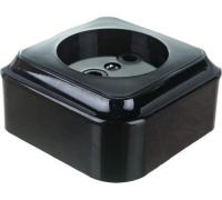 Розетка б/з черный ОП 16А, 220В Пралеска (РА16-255Ч)