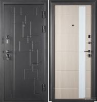 Дверь метал.ПРОМЕТ Баярд 880 2050 левая (Черный муар,66мм,2 замка Гардиан,МДФ Дуб беленый )