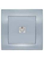 Розетка 1-м. телеф СП "БРИЛЛИАНТ" серебр.