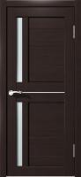 Дверное полотно NIKI 1 800 2000 ПВХ орех темный стекло  матовое