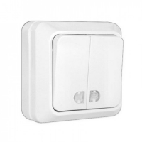 Выкл 2-кл. ОП "ОЛИМП" 10А бел. с индик.(О0123)