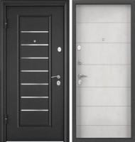 Дверь входная метал.  ТОРЭКС  DELTA -100 MP 960 2050 L (Тем.сер. букл граф VDM-2 ПВХ Бет извест D22)