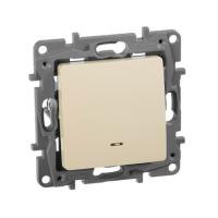 Переключатель с подсвет.1кл СП ETIKA винт. слон. кость 672315