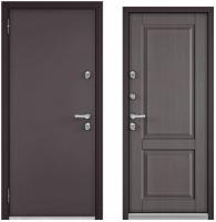 Дверь метал.  БУЛЬДОРС TERMO STANDART  (Termo 100) MP 950 2050 L (Букле шоколад, Дуб коньяк 10TD-2 )