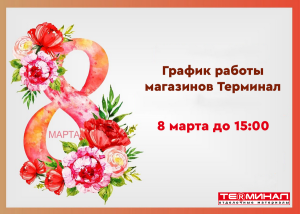 График работы интернет-магазина Терминал