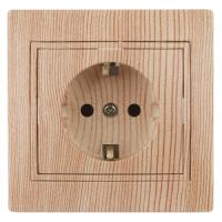 Розетка 2P+E Schuko, 16А-250В, IP20, СУ, Plano, сосна1-202-11