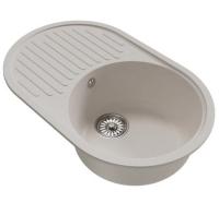 Мойка ML-GM16 овальная с крылом, белая (331) 730 460 180 мм MIXLINE