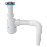 Сифон для умывальника 1 1 4 - 40 50 c гиб. трубой выпуск 64мм винт 65 мм NOVA 1050