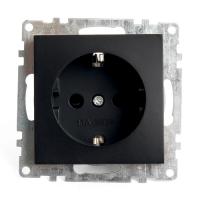 Розетка 1-м. СП STEKKER Катрин мех. 250В 16А с з с защитной шторкой черный GLS16-7110-05