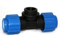 Тройник ПЭ с внутр. труб. резьбой 50х1''х50 (обж.)