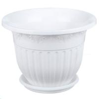 Горшок-кашпо "Лозанна" 3л с поддоном (белый) М1614