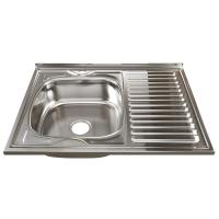 Мойка нерж. 60 80 (0,6) лев. вып 3 1 2 MIXLINE 16 см. с сифоном