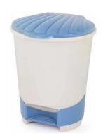 .Ведро для мусора 18л (с педалью)(св.бежево-синий) М7994
