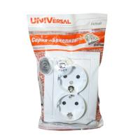 Розетка  2-м. СП "БРИЛЛИАНТ" 16А с/з бел.