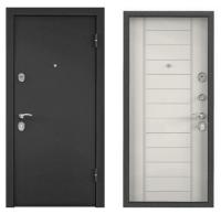 Дверь стальная  ТОРЭКС  Х5 950 2050 правая (Темно-серое букле графит,ПВХ Дуб беленый СК6-9)