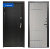 Дверь метал.ПРОМЕТ ПРАГМАТИК 880 2050 правая(Черный муар,76мм,2 замка Гардиан,МДФ Лиственница свет)