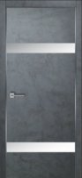 Дверь межкомнатная КАРДА П-6 800*2000 Бетон графит мат. стекло, алюминиевая кромка