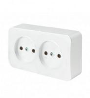 Розетка 2-м. ОП STEKKER София б з 250В, 10А, IP20 белый, MST10-12-01