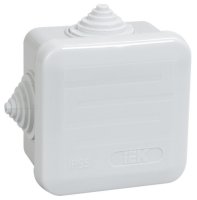 Коробка распределительная КМ41236 для о/п 70*70*40 мм IP44 (RAL7035, 4 гермоввода, защелк. крышка) I