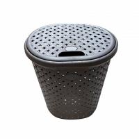 Корзина для белья 42л  Рогожка  венге