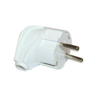 Вилка угловая евро с з белая 16А 250В А105