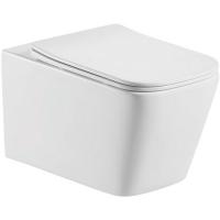 Унитаз подвесной безободковый ЛИБРА  тонкое сиденье с микролифтом AQUATEK