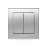 Выключатель 2-кл. СП  БРИЛЛИАНТ  10А серебр.