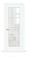 Дверное полотно Олимп-2 800 2000 эмаль RAL 9003 стекло белое имитация фацетов