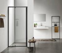 ,SANTREK AQUA Time - DF-DP-1000-C-Matt Black 1000*1950 прямое стекло прозр 6 мм, профиль черный