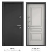 Дверь входная метал.  TOREX  SNEGIR PRO MP 880 2050 L (Т-серое букл граф ПВХ Бьянко S60-C3 )