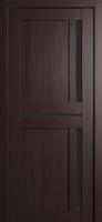 Дверное полотно NIKI 1 900 2000 ПВХ орех темный стекло лакобель черный