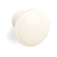 Ручка-кнопка УФА РК (25) без каймы пластиковая, белая