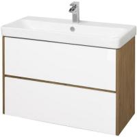 .Тумба подвесная СКАНДИ 90 белая дуб рустикальный (под Адриана 90) AQUATON