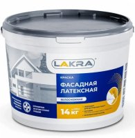 Краска фасадная латексная белая 14 кг ЛАКРА