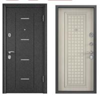 Дверь стальная  ТОРЭКС  DELTA-М10 COMBO 860 2050 правая  (Черный шелк DL-1,ПВХ Бел.пер CК63,маг.упл)