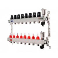 Коллектор группа НЕРЖ СТ 1 х 8 вых с расходомер+конц эл-ты (квадрат) TIM
