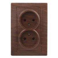 Розетка 2х2P, 16А-250В, IP20, СУ, Plano, венге1-204-10