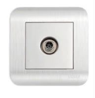 Розетка 1-м. СУ ТВ LUXAR Deco оконечная серебро с рифленой рамкой (10.040.03)