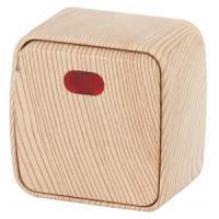 Выключатель 1-кл. ОУ INTRO Polo с подсветкой, 10А-250В, IP20, сосна 3-102-11