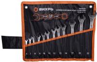 Набор ключей комбинированных 12 шт. 6 - 22, в чехле Вихрь