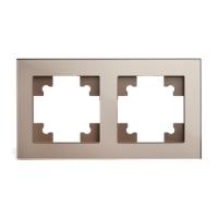 Рамка горизонтальная 2-местная, STEKKER, GFR00-7002-02 , серия Катрин, шампань