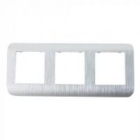 Рамка 3 поста LUXAR Deco серебро рифленая горизонт. (10.903.03)