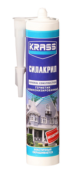 Герметик KRASS силиконизированный (Силакрил) Белый 300мл.